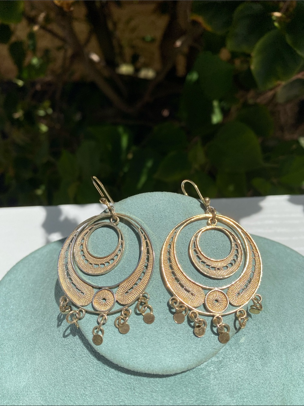 Gold Multi-Ring Dangle Earrings - Women Jewelry